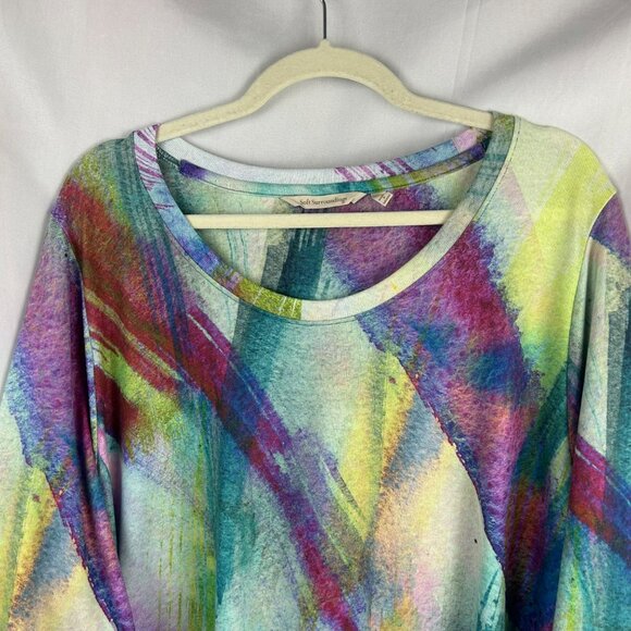 Soft Surroundings Dale Abstract Watercolor Tunic Shirt Women Plus 3X Purple - Picture 4 of 8